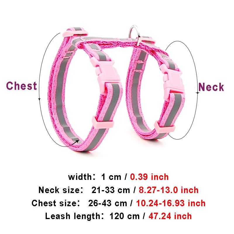 Simple Puurrsonalized Reflective Cat Harness w/ Leash