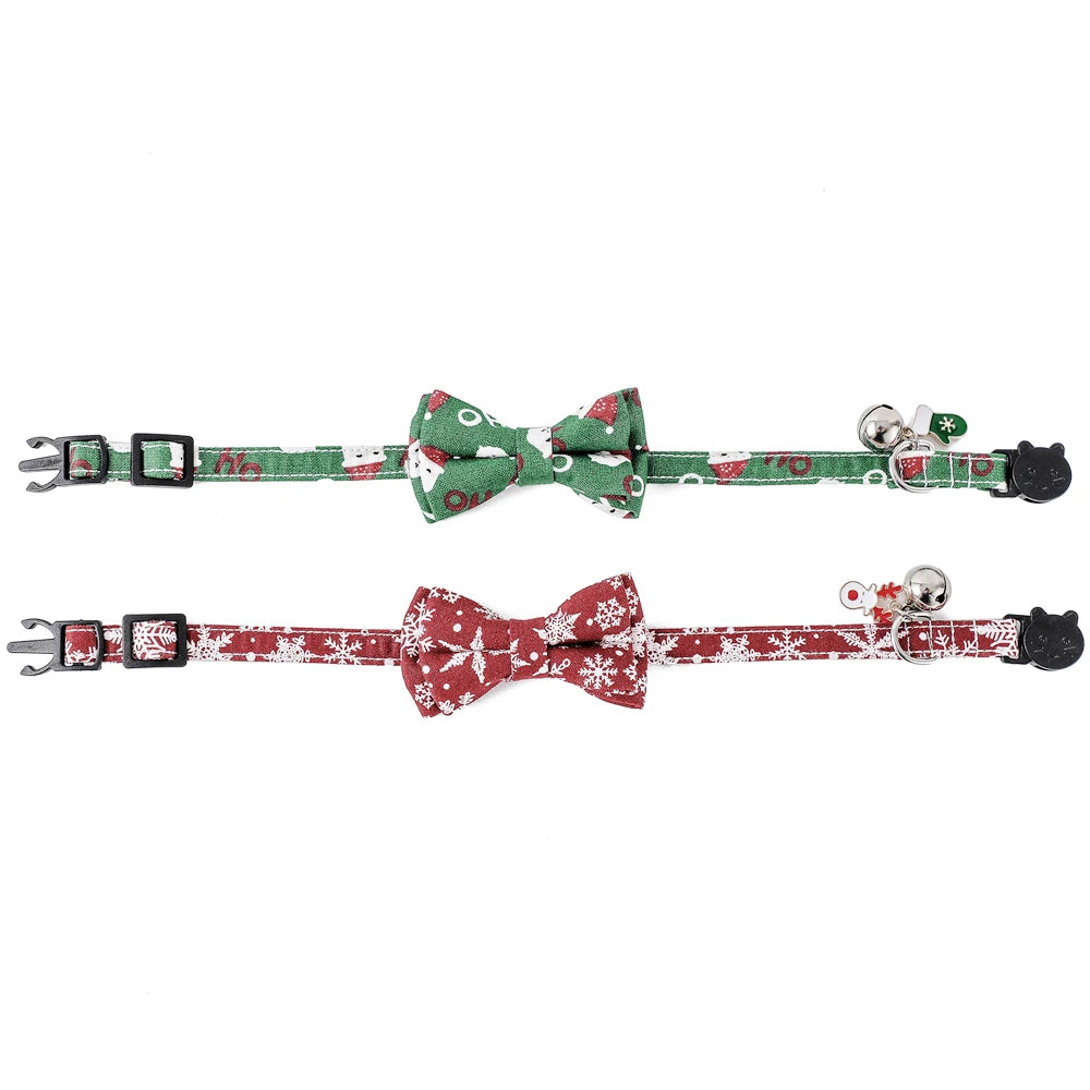 Tis the Season Christmas Cat Collar w/ Detachable Bowtie