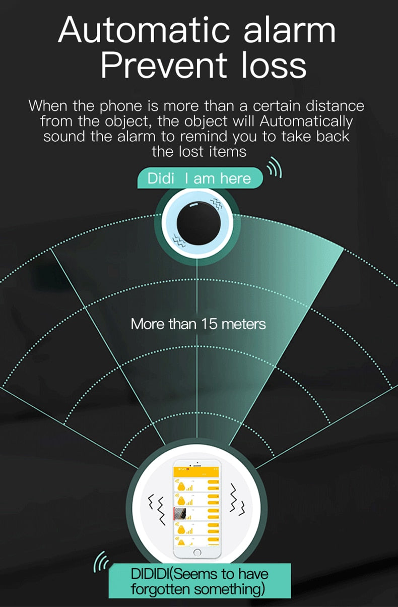 Light Blue Bluetooth Tracker Pets IOS Android